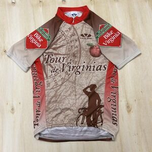 Voler Jersey Shirt Mens Medium Beige Tour De Virginias Bike Virginia Cycling